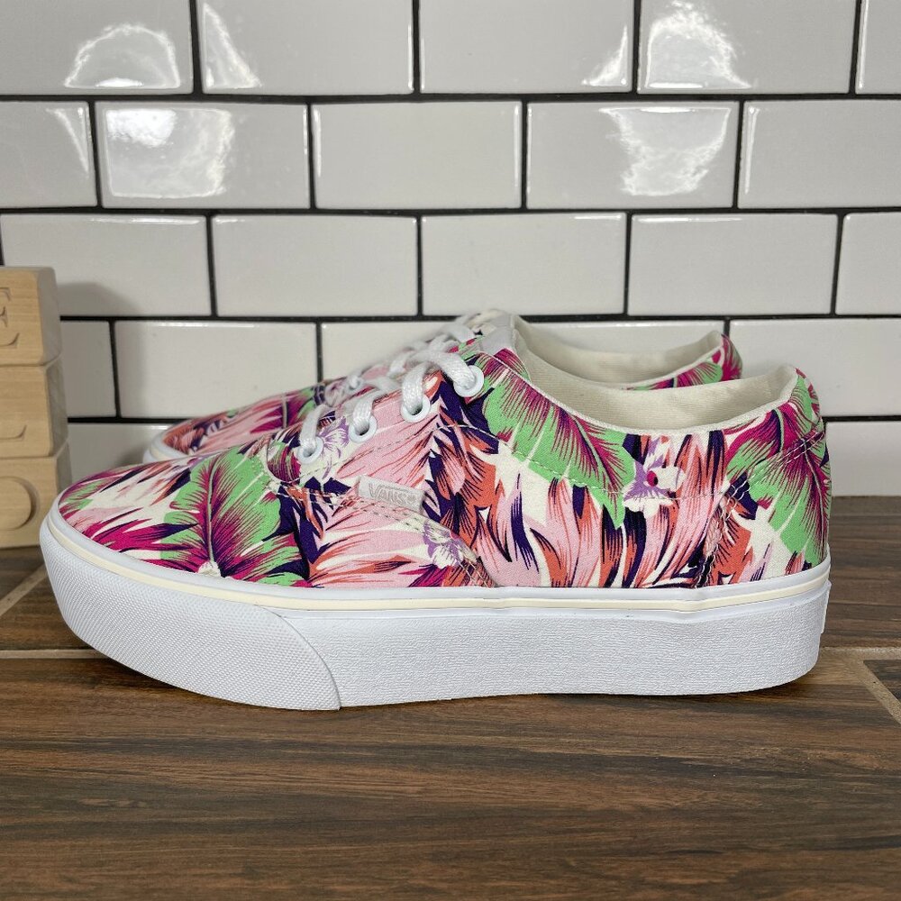 Vans Doheny Platform Shoes Womens Size 8 Paradise Floral Lace Up Skate Sneaker